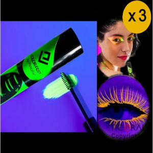 MAQUILLAJE PARA PESTAAS FLUO VERDE 10 GR X 3